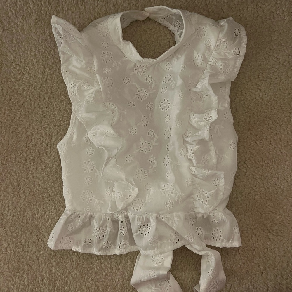 SHEIN top, open back, white